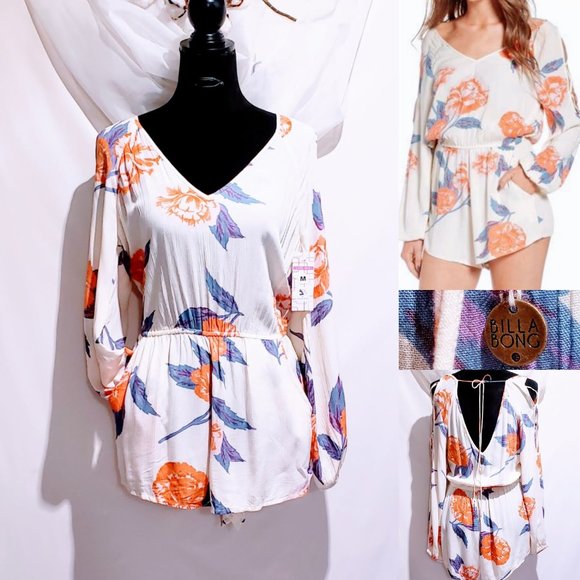 Billabong Pants - 🆕BillaBong Floral print Romper size M🐝💋